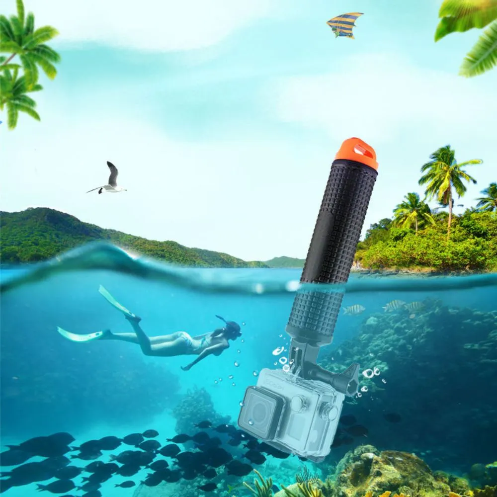 Waterproof Floating Hand Grip Handler & Handle Mount Accessories Kit | For GoPro Hero 11 10 9 8 7 6 5 4 3 3  2 1 Session (Orange)