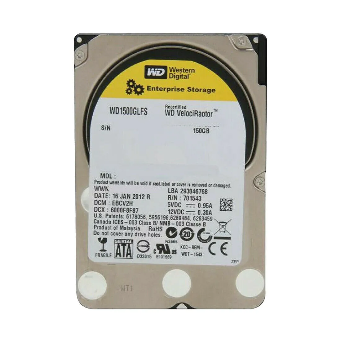 WD 3.5" (SATA) Velociraptor Internal HD 150GB 10Krpm 3Gbps 16MB WD1500GLFS