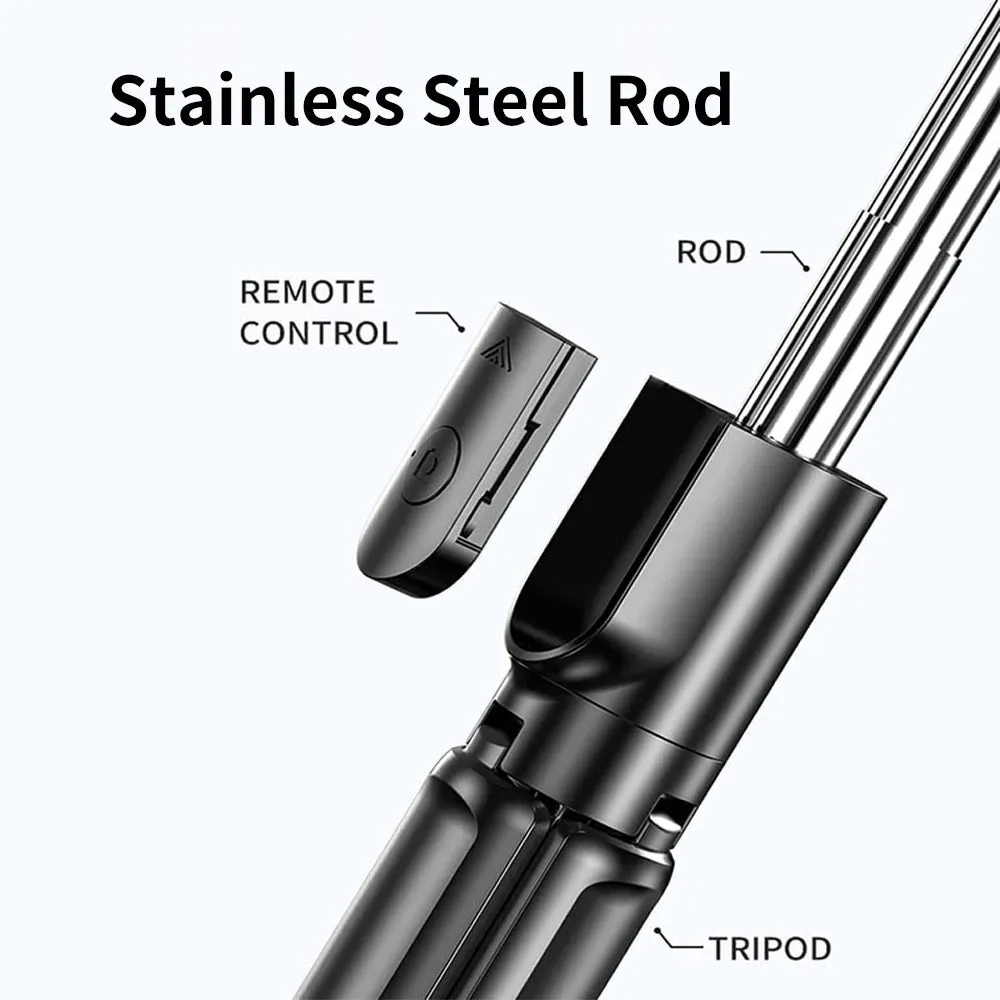 Wireless Selfie Stick Tripod with Light, Bluetooth Remote for iPhone, TikTok Live Streaming