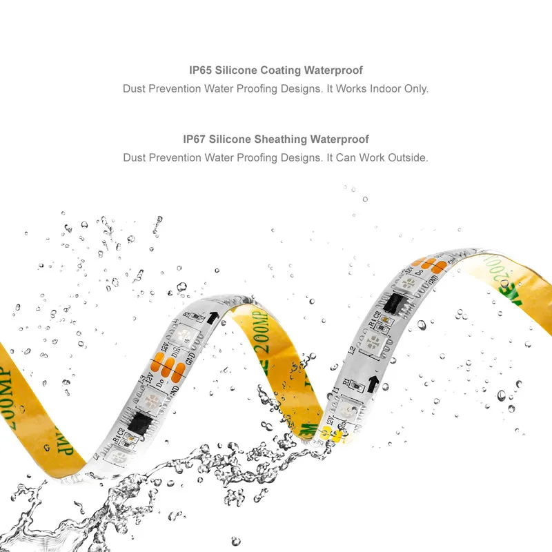 WS2811 RGB IC LED Strip Flexible Dream Color Addressable Chasing Effect 30/48/60/96/144LEDs/M DC 12V